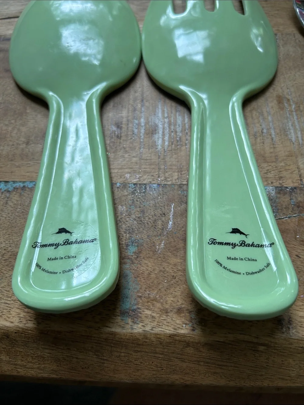 Tommy Bahama Light Green Ceramic Salad Servers